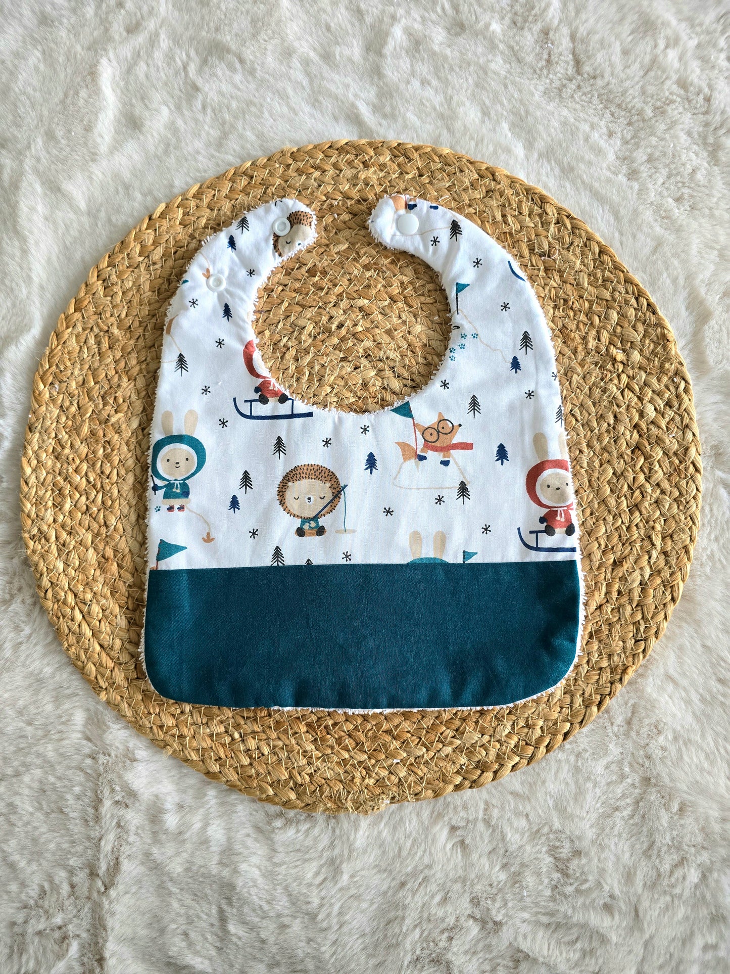 Bavoir personnalisé lapin hiver