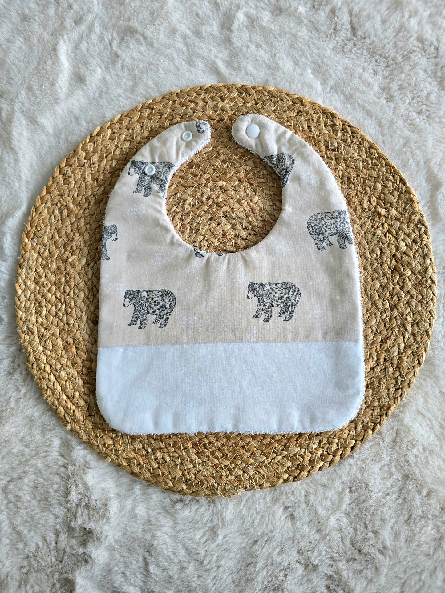 Bavoir personnalisé ours beige