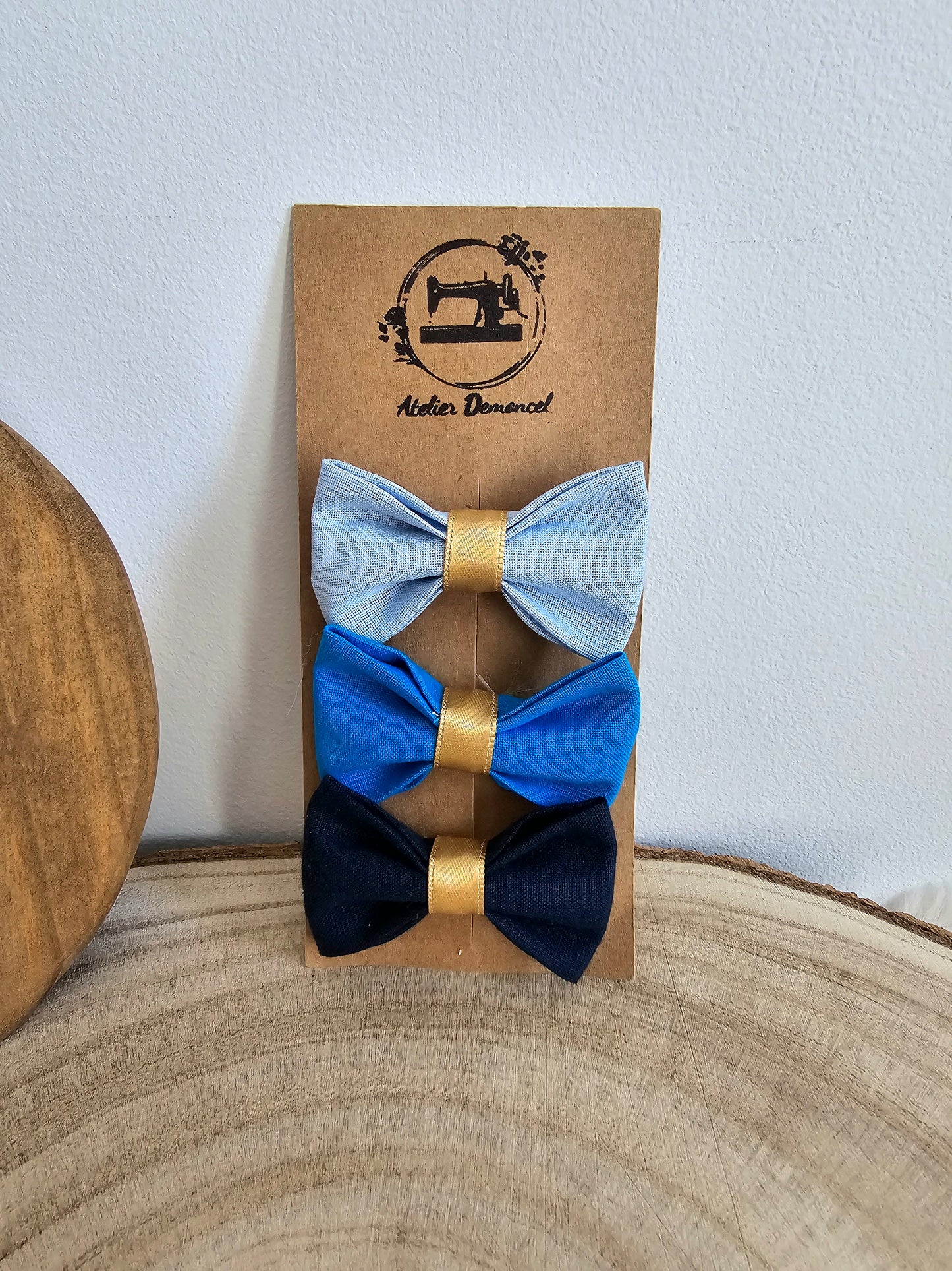 Lot de 3 nœuds bleus