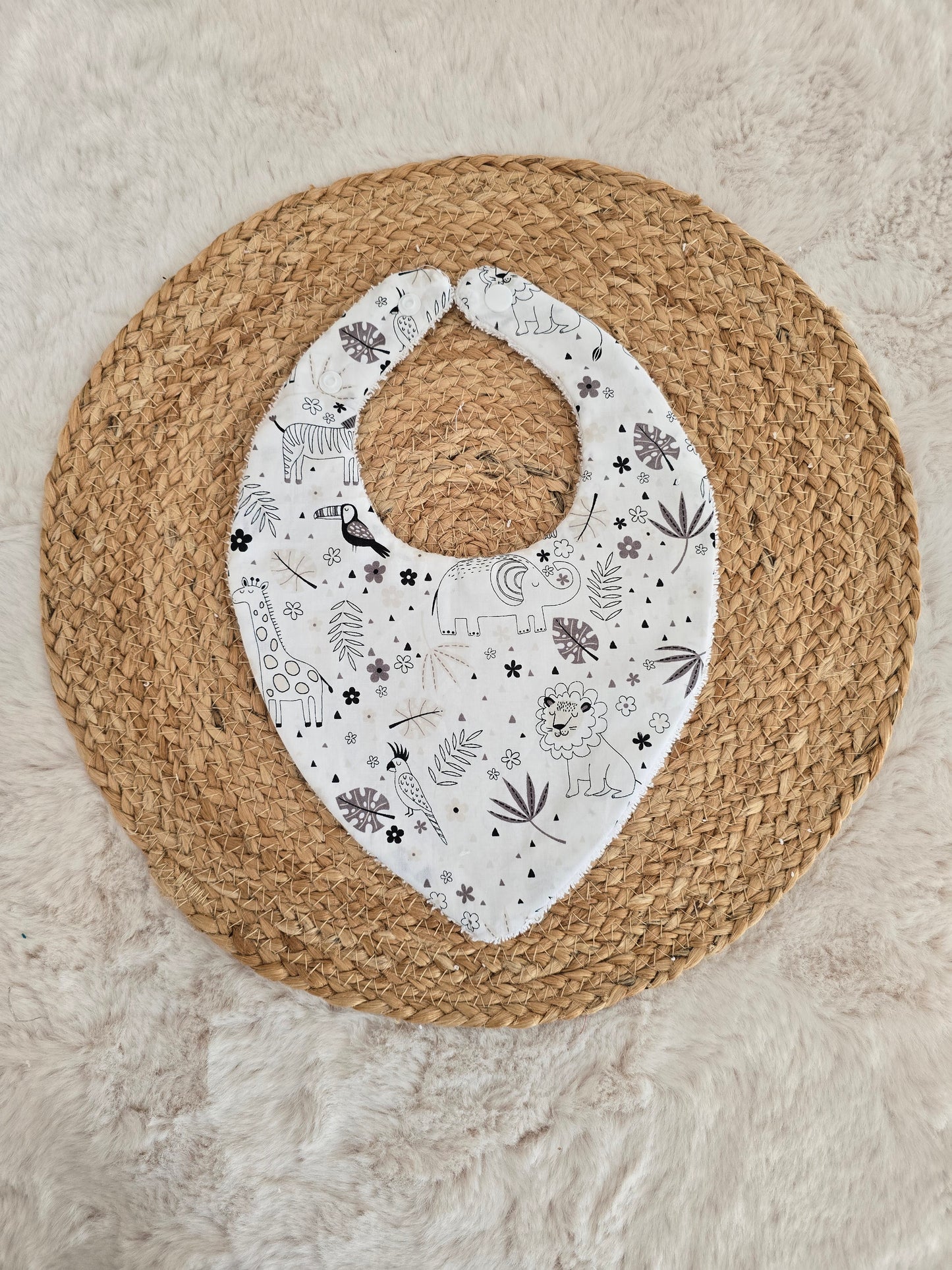 Bavoir bandana noir et blanc