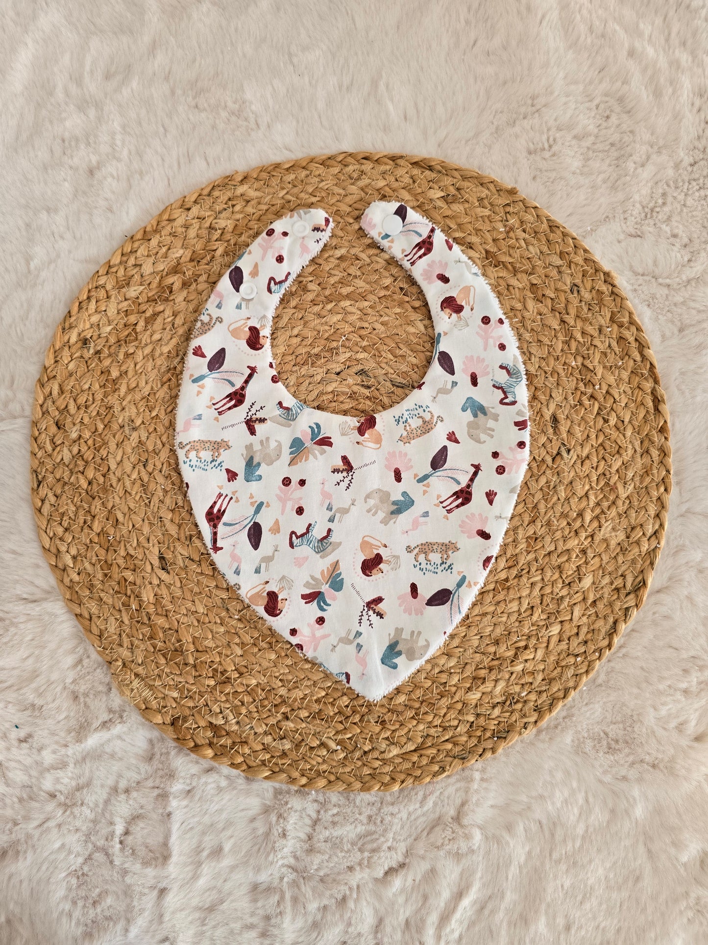 Bavoir bandana jungle rose