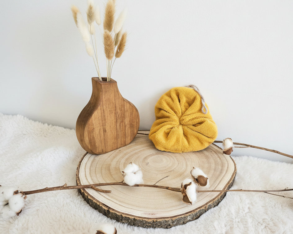 Fleur de douche moutarde