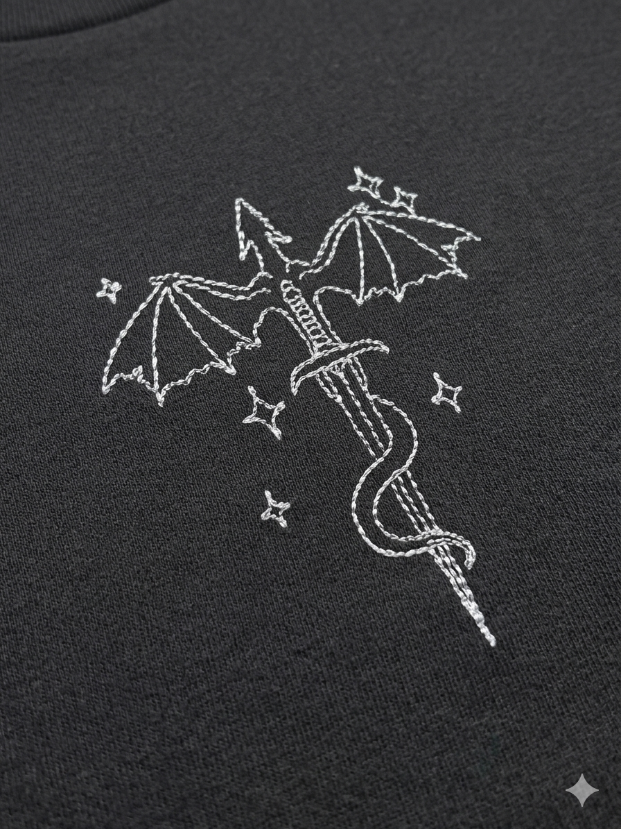 T-shirt dragon épée gris M