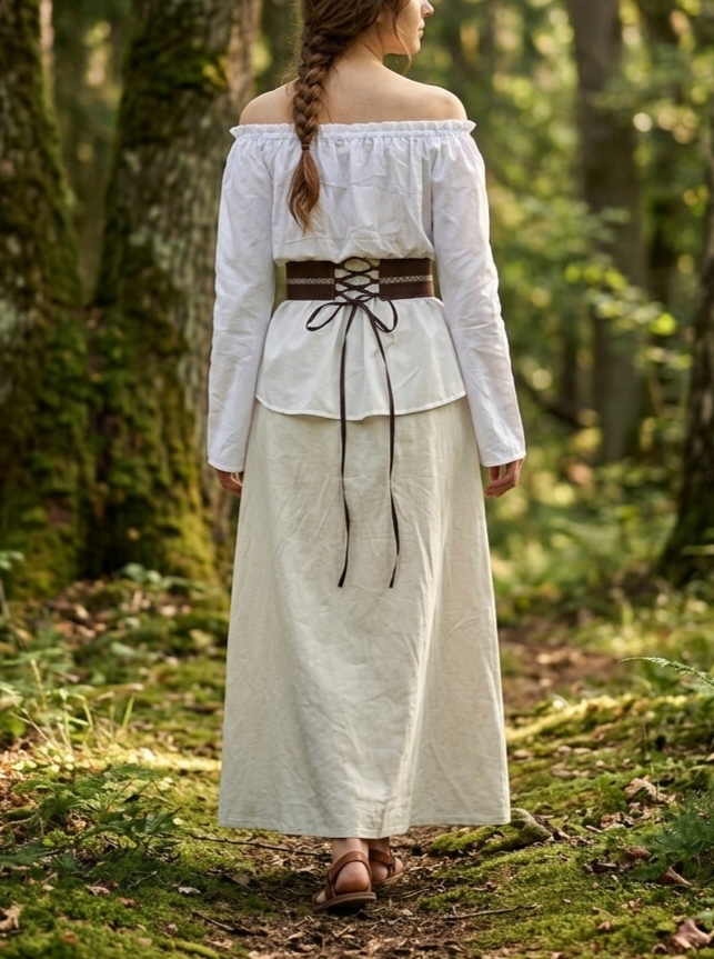 Ceinture sous poitrine marron à galon