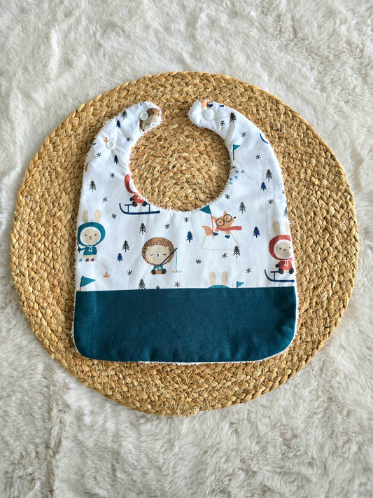 Bavoir personnalisé lapin hiver