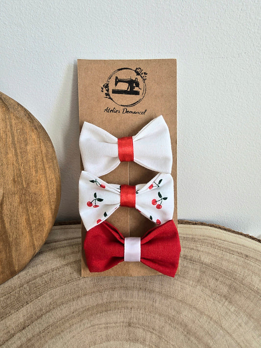 Lot de 3 nœuds Rouge cerises
