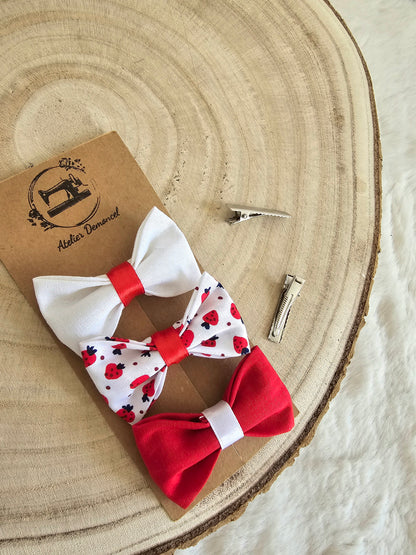 Lot de 3 nœuds fraises