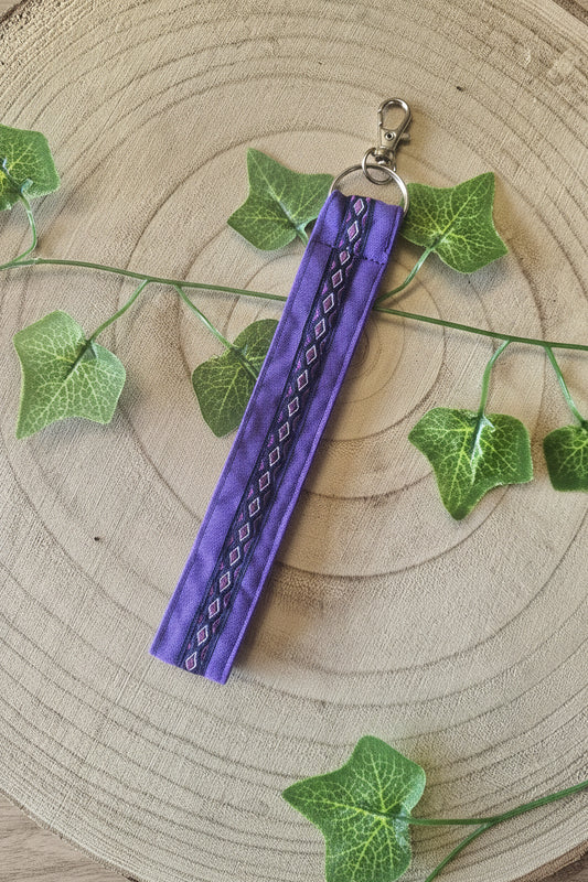 Porte-clés violet galon