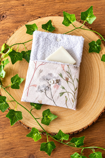 Pochette à savon fleurs 🌸