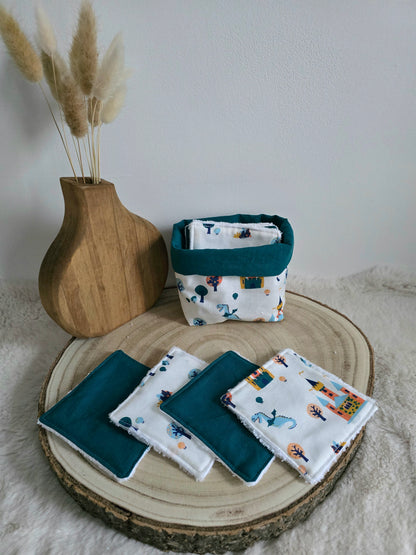 Panier 10 lingettes lavables château