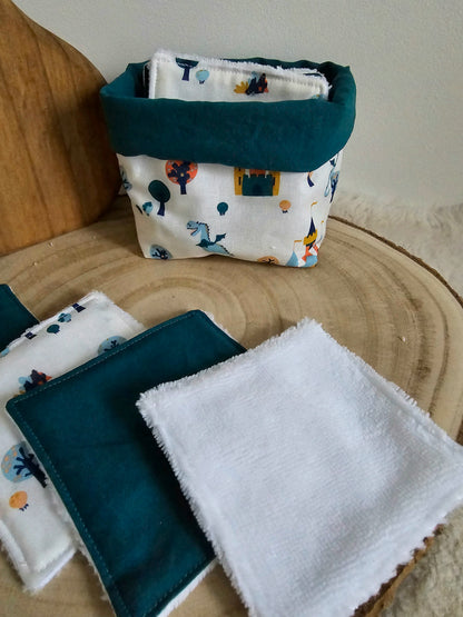 Panier 10 lingettes lavables château