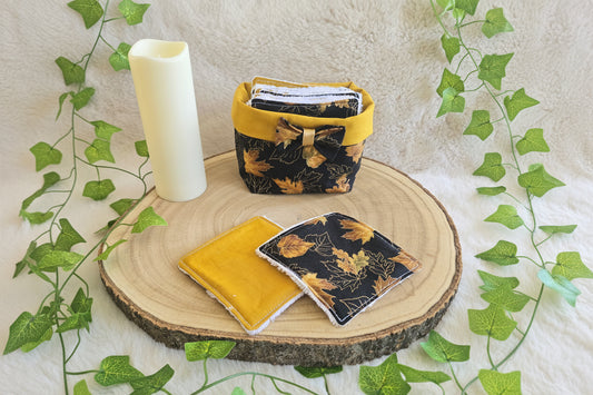 Panier 10 lingettes feuilles or