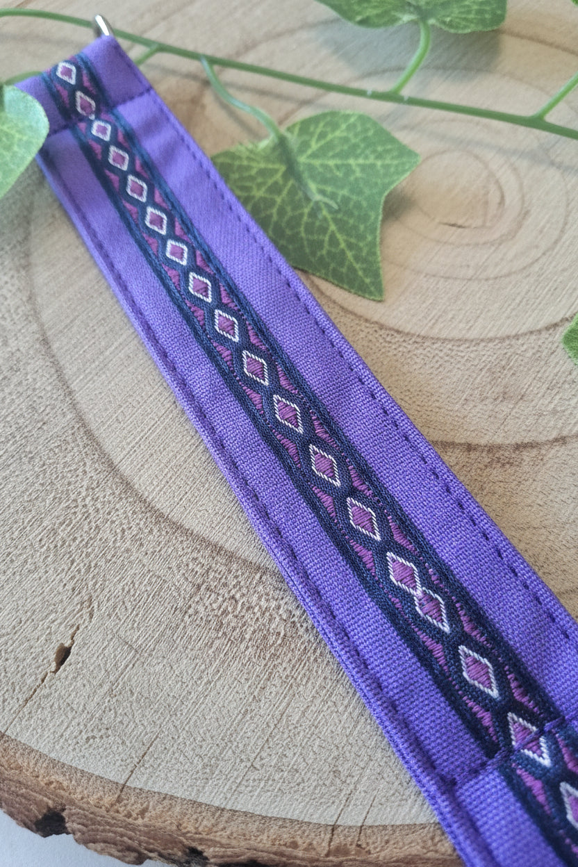 Porte-clés violet galon