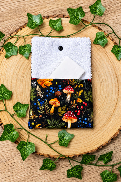 Pochette à savon champignons