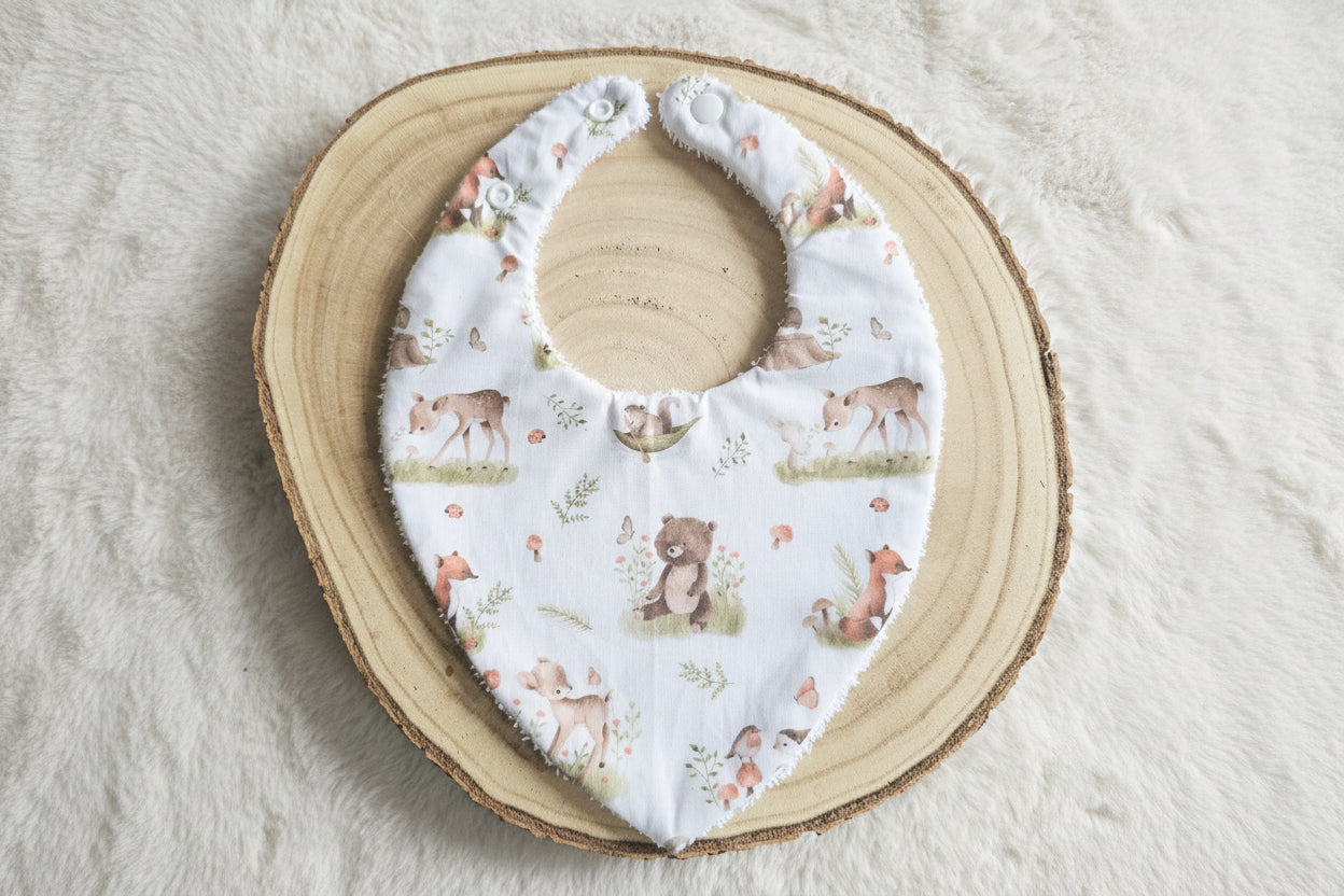 Bavoir bandana oursons forêt