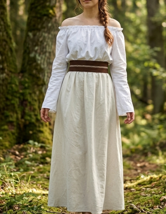 Ceinture sous poitrine marron à galon