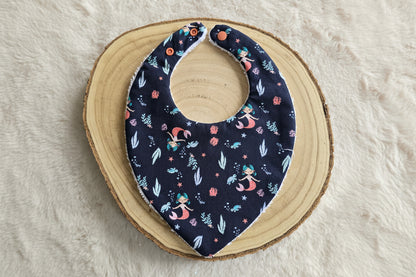 Bavoir bandana sirènes corail