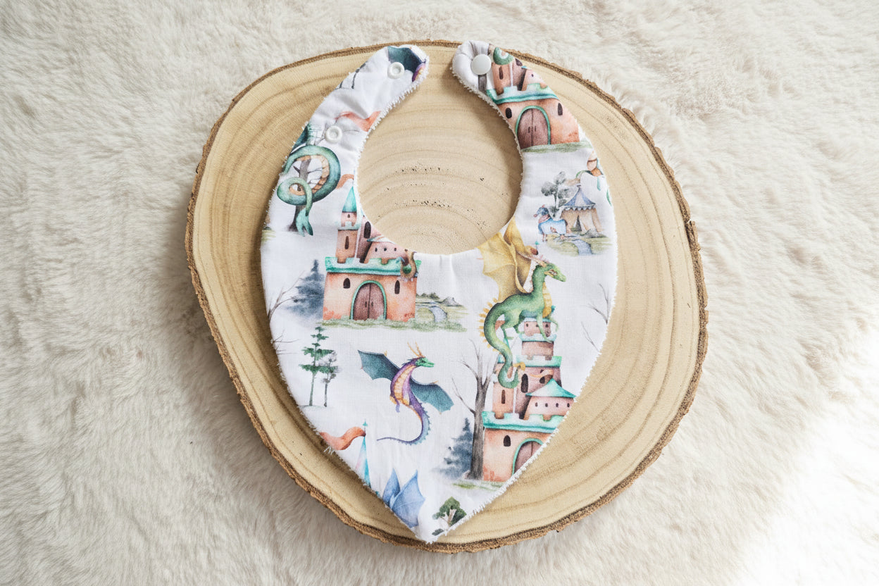 Bavoir bandana chateau dragon