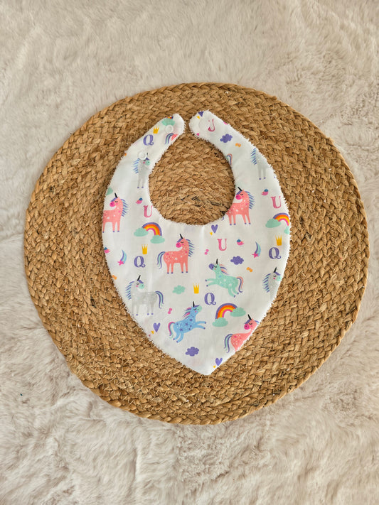Bavoir bandana licornes