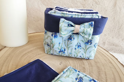 Panier 10 lingettes fleurs claires