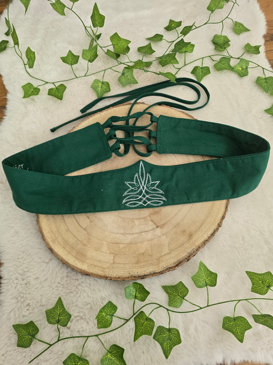 Ceinture sous poitrine verte celtique