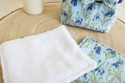 Panier 10 lingettes fleurs claires