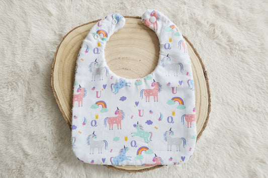 Bavoir classique licornes