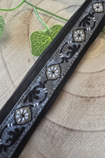 Porte-clés noir et gris galon