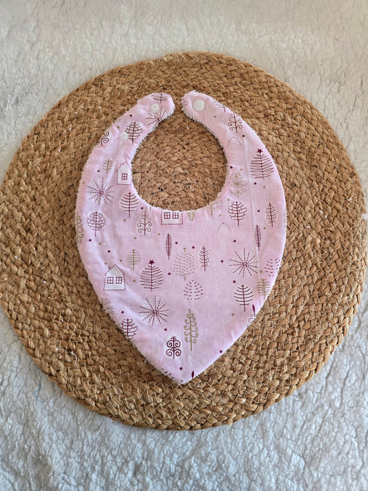 Bavoir bandana Noël rose
