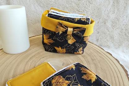 Panier 10 lingettes feuilles or