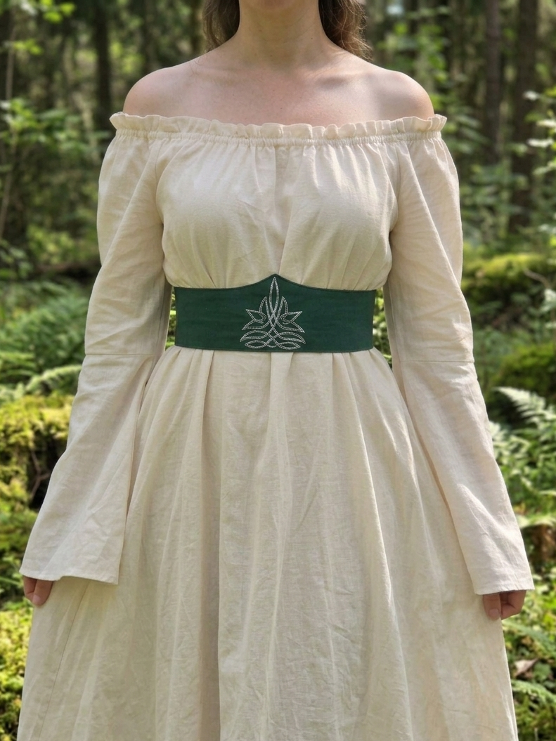 Ceinture sous poitrine verte celtique
