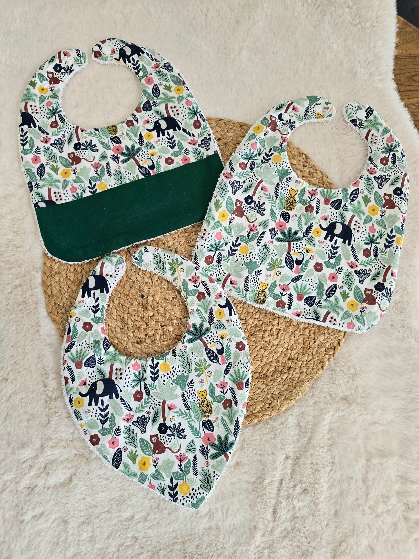 Coffret bavoirs jungle