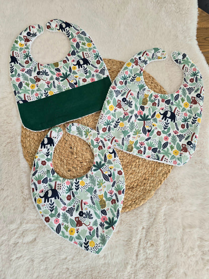 Coffret bavoirs jungle