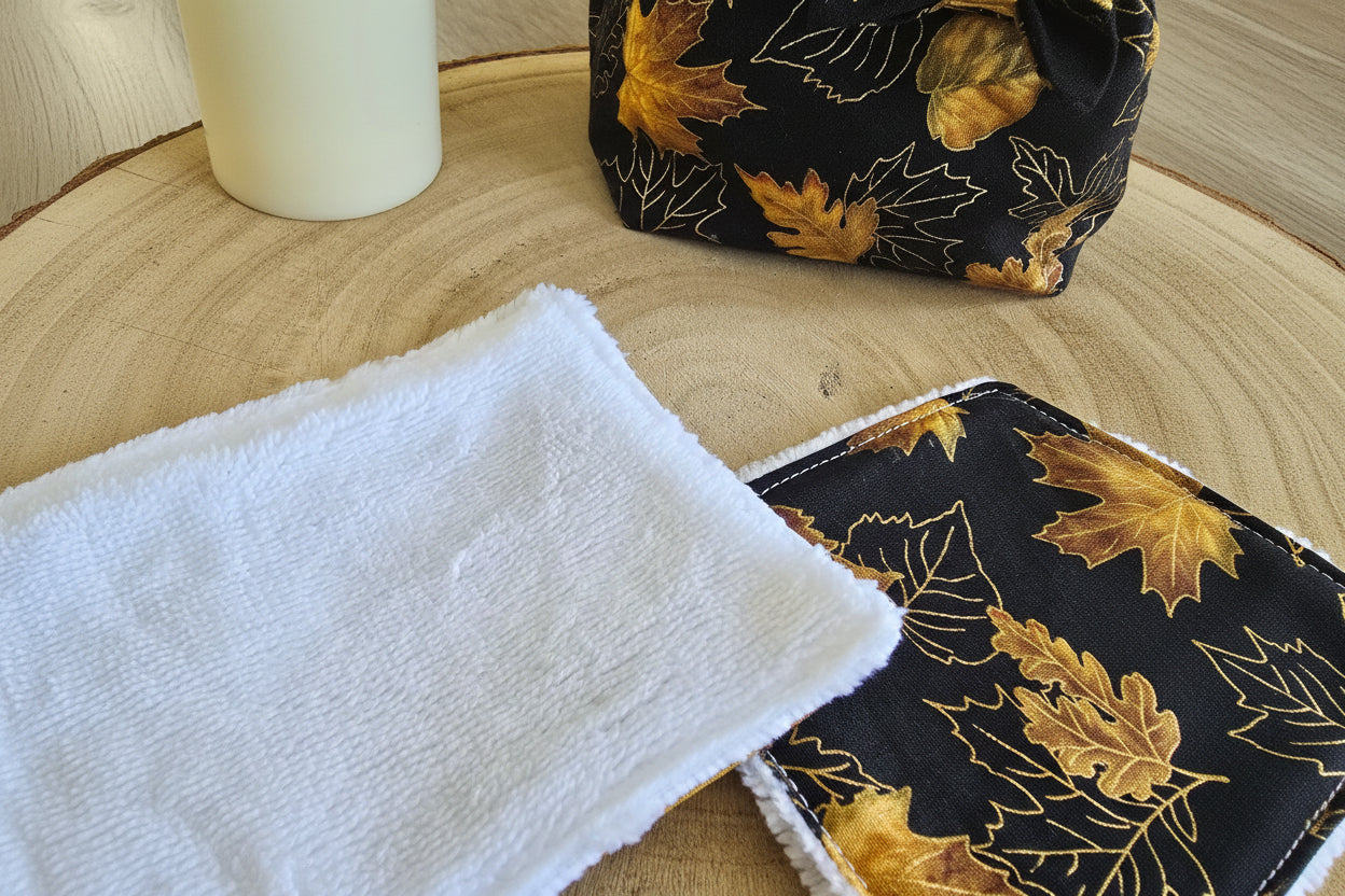 Panier 10 lingettes feuilles or