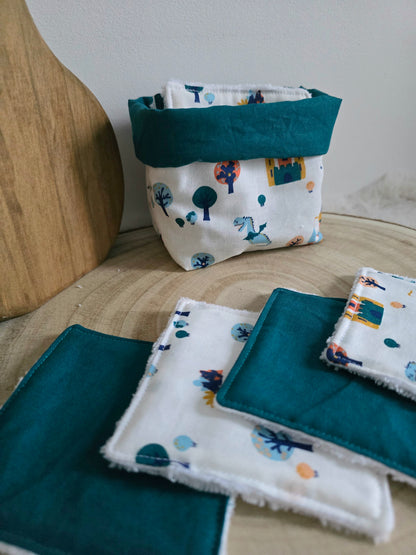 Panier 10 lingettes lavables château